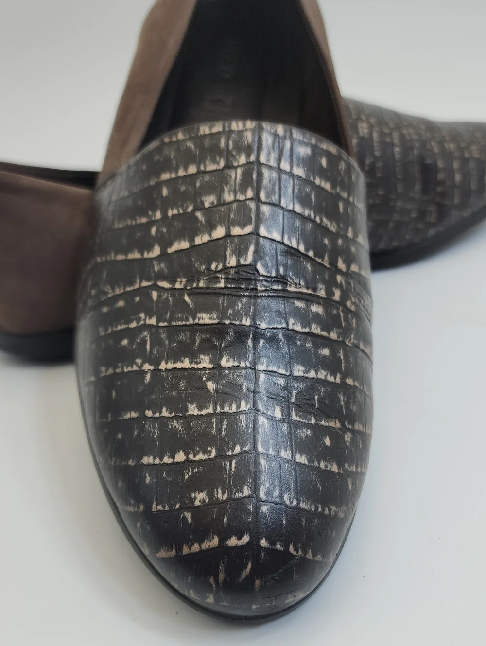 ECCO Women's Touch Ballerina 2.0 Croc-Embossed Leather Loafer Flats Size 41